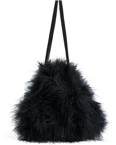 Yves Salomon Mini Feather Top-handle Bag - Black