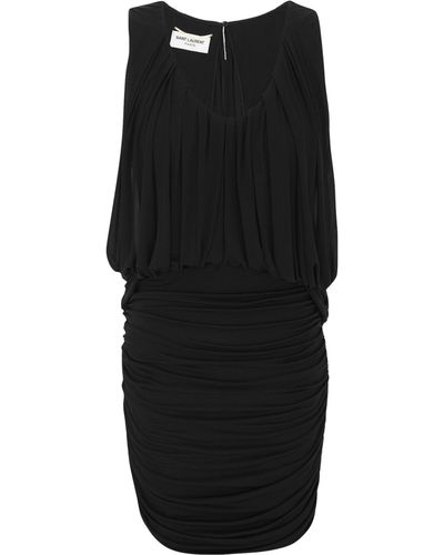Saint Laurent Draped Detail Dress - Black