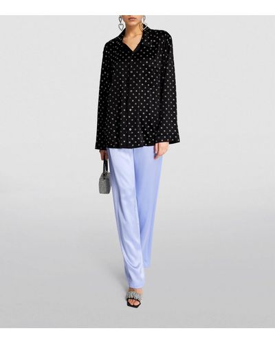 Alexander Wang Silk-embellished Pyjama Shirt - Blue