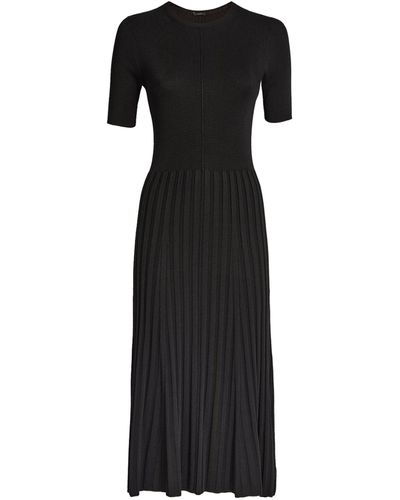 JOSEPH Satiny Rib Knitted Dress - Black