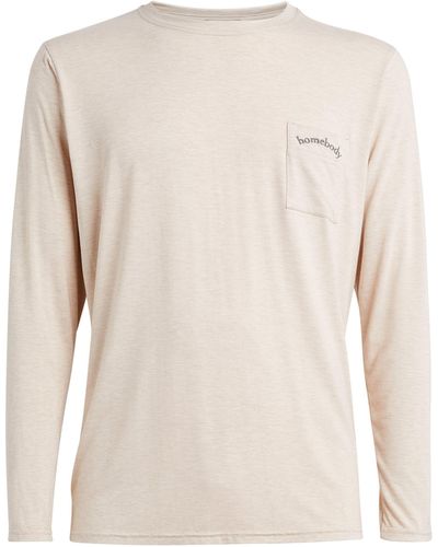 Homebody Long-sleeve Lounge Logo T-shirt - White