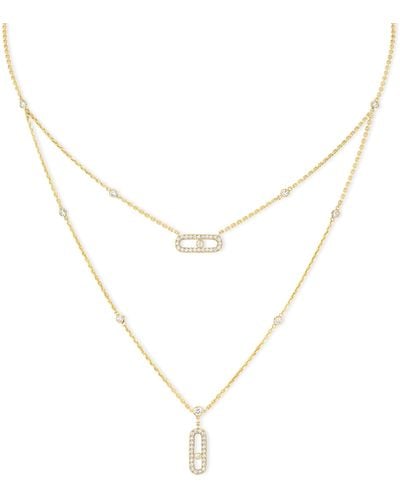 Messika Yellow Gold And Diamond Move Uno Necklace - Metallic
