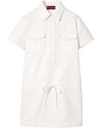 Gucci Denim Jacquard Mini Dress - White
