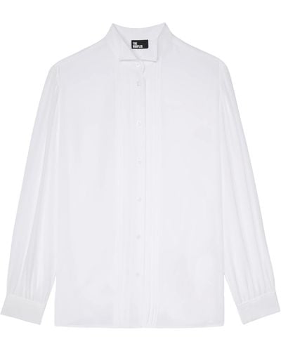 The Kooples Silk Pleated Shirt - White