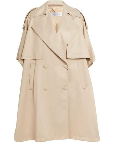 Max Mara Double-breasted Trench Cape - Natural