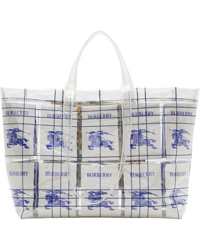 Burberry Ekd Labels Tote Bag - Blue