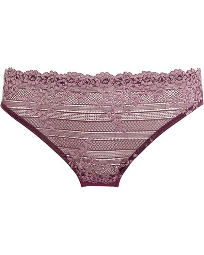 Wacoal Lace Embrace Bikini Briefs - Purple