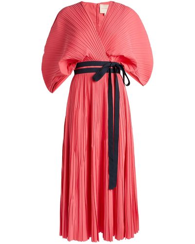 ROKSANDA Pleated Benedita Midi Dress - Red