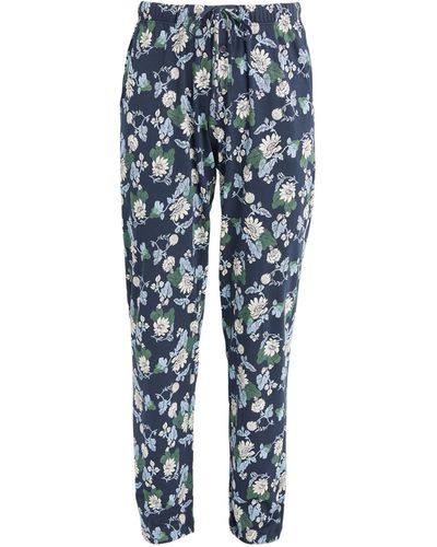 Hanro Cotton Floral Pyjama Trousers - Blue