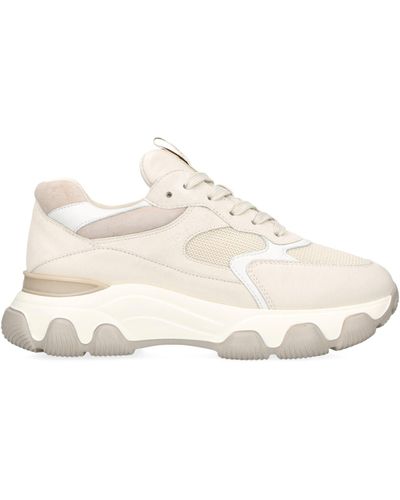 Hogan Leather Hyperactive Trainers - Natural
