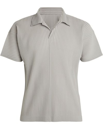 Homme Plissé Issey Miyake Pleated Polo Shirt - Gray