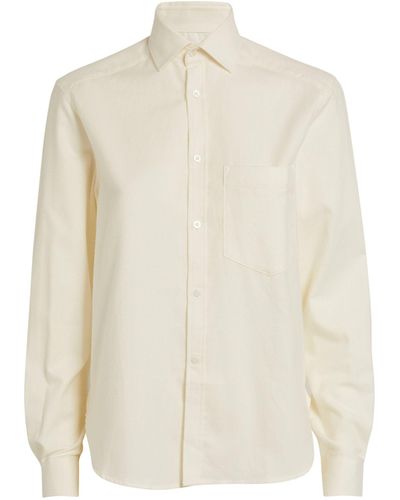 With Nothing Underneath Cotton-cashmere The Classic Shirt - White