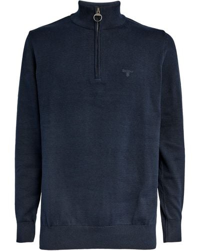 Barbour Cotton Half-zip Sweater - Blue