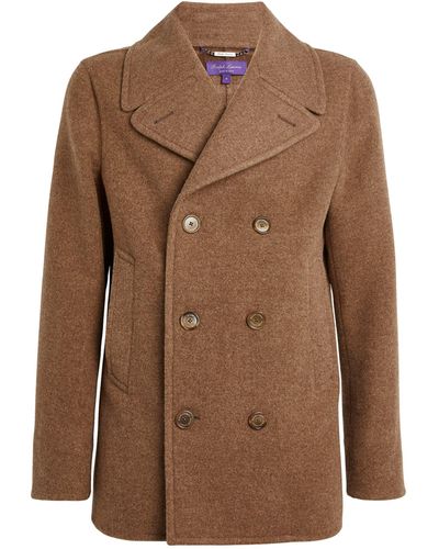 Ralph Lauren Purple Label Wool Peacoat - Brown