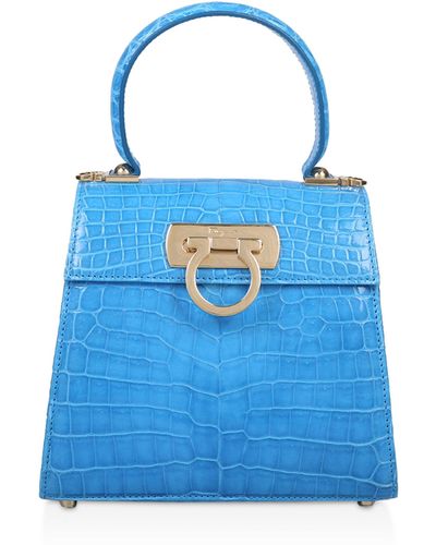 Ferragamo Crocodile Leather Creations Mini Bag - Blue