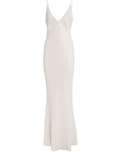 Alessandra Rich Crystal-embellished Gown - White