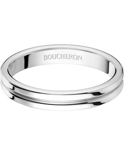 Boucheron Platinum Godron Wedding Band - Metallic