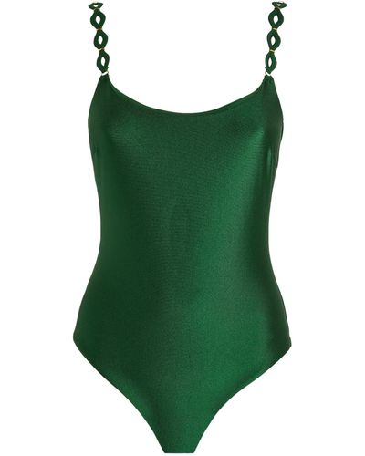Zimmermann Diamond-trim August Swimsuit - Green
