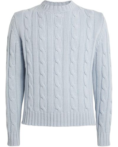 Begg x Co Cashmere Cable-knit Sweater - Blue