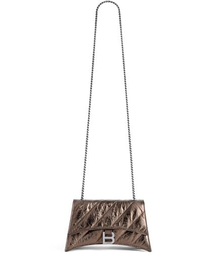 Balenciaga Xs Leather Crush Cross-body Bag - Natural