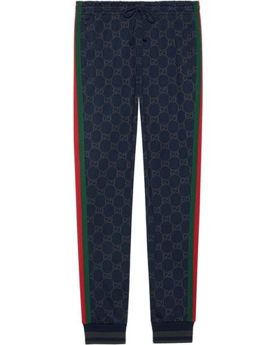 Gucci Logo Print Sweatpants - Blue