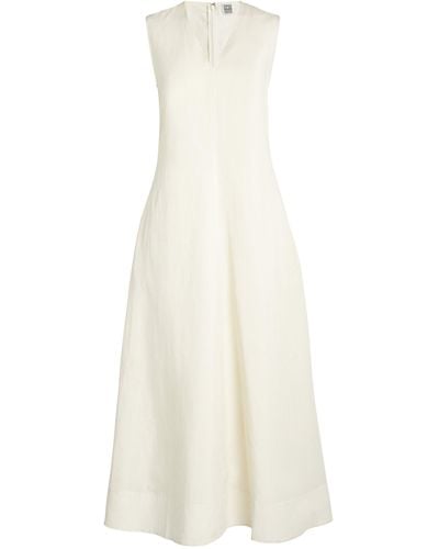 Totême V-neck Maxi Dress - White