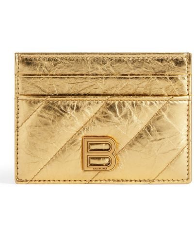 Balenciaga Leather Crush Card Holder - Metallic