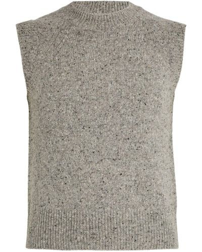 Ami Paris Wool-blend Jumper Vest - Grey