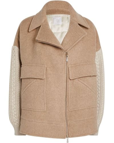 Eleventy Wool-cashmere Jacket - Natural