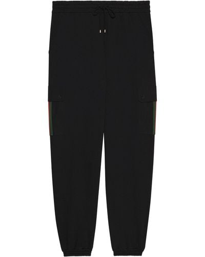 Gucci Cotton Jersey Web Stripe Sweatpants - Black
