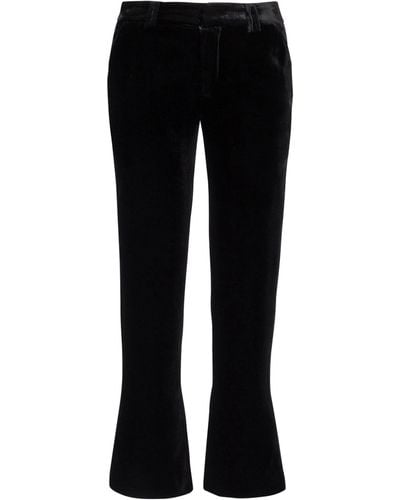 Balmain Velvet Cropped Trousers - Black