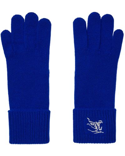Burberry Cashmere-blend Gloves - Blue