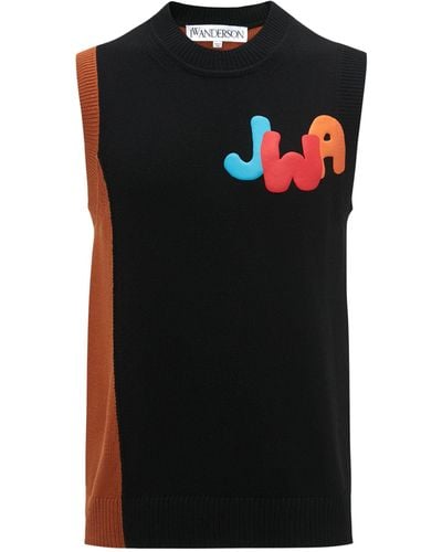JW Anderson Logo Jumper Vest - Black