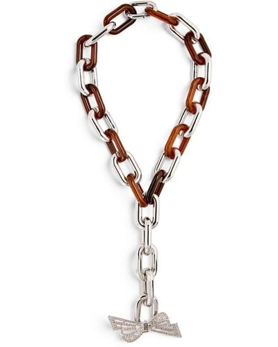 Weekend by Maxmara Embellished Bow Necklace - Metallic