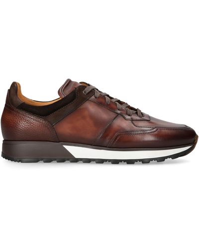 Magnanni Leather Deportivo Runner Sneakers - Brown