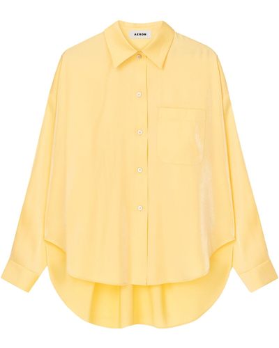 Aeron Satin Magnolia Shirt - Yellow