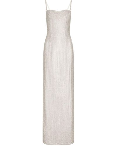 Dolce & Gabbana Kim Dolce&gabbana Crystal Mesh Slip Dress - White