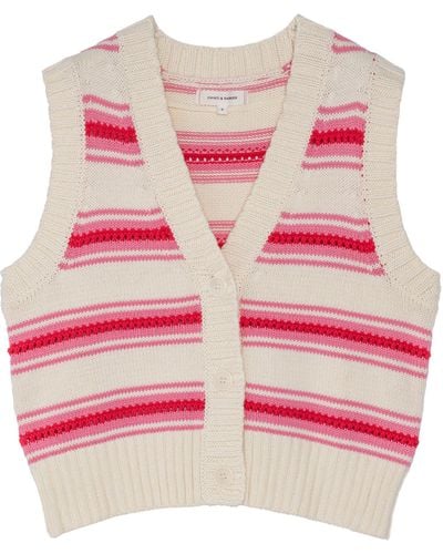Chinti & Parker Crochet Sweater Vest - Pink