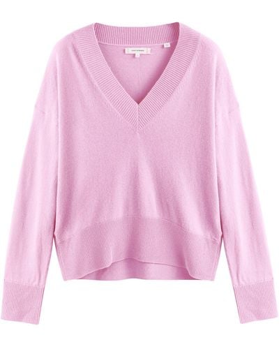 Chinti & Parker Wool-cashmere V-neck Sweater - Pink