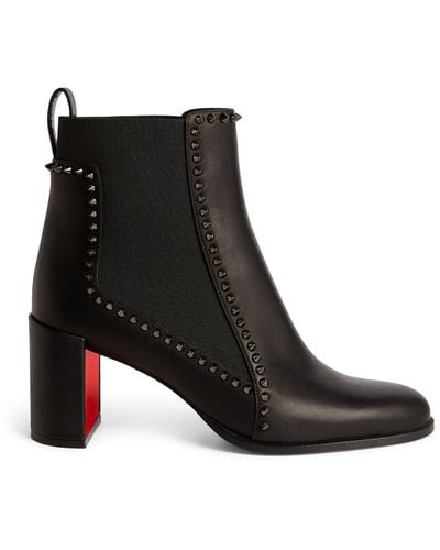Christian Louboutin Out Line Spike Lug Leather Ankle Boots 70 - Black