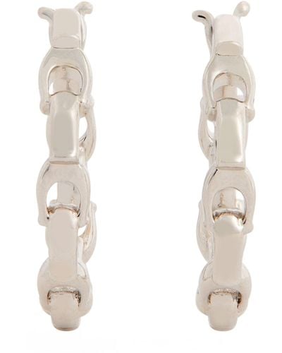 COACH Chain Hoop Earrings - Natural