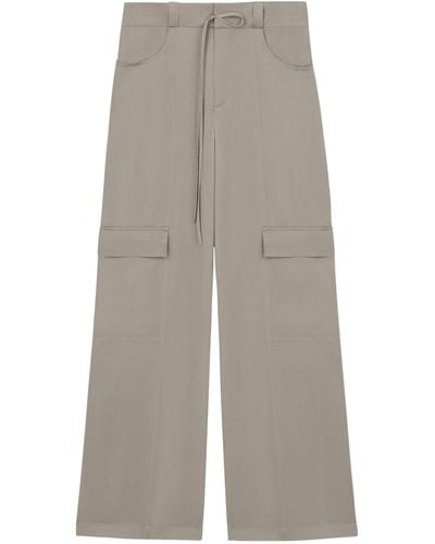 Aeron Satin Opal Cargo Trousers - Grey
