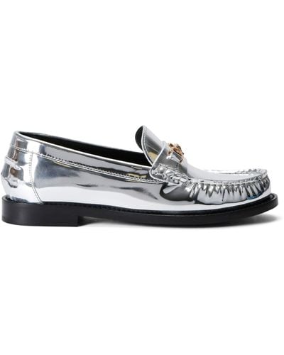 Versace Leather Medusa Loafers - White