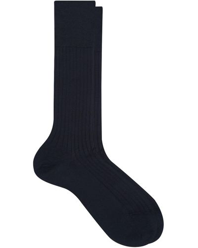 FALKE Egyptian Cotton Ribbed Socks - Blue