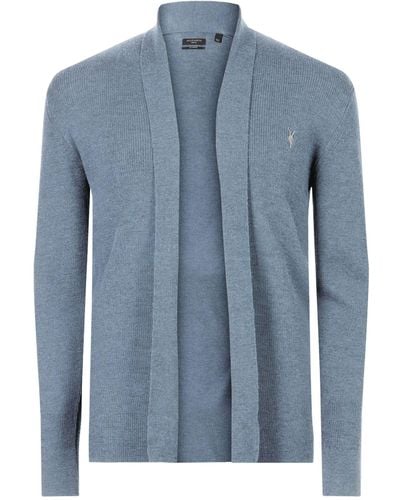 AllSaints Merino Mode Open Cardigan - Blue