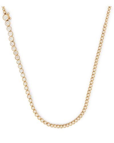 Sophie Bille Brahe Yellow Gold And Diamond Tennis Necklace - Metallic