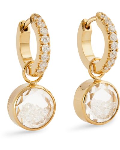 Moritz Glik Yellow Gold And Diamond Shaker Hoop Earrings - Metallic
