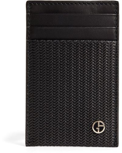 Giorgio Armani Embossed-leather Card Holder - Black