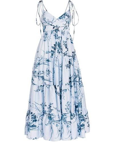 Erdem Floral Print Maxi Dress - Blue