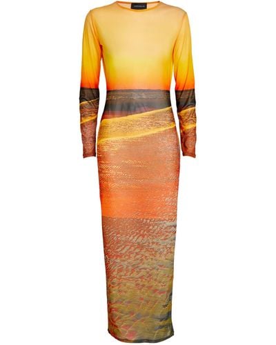 Louisa Ballou High Tide Midi Dress - Orange